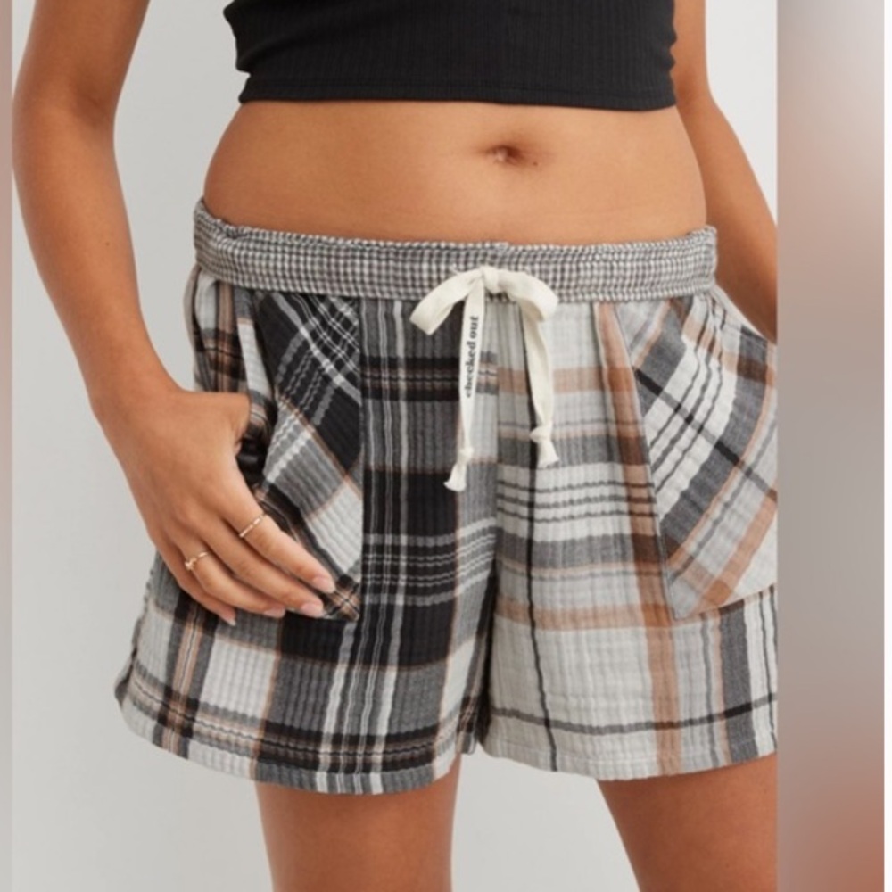 Plaid Aerie Flannel lounge Sleep Boxers, eclectic grandpa, Athleisure - small